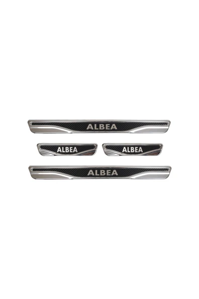 BRSPLAST  Fiat Albea Uyumlu Kapı Eşiği Karbon Krom 4 Parça