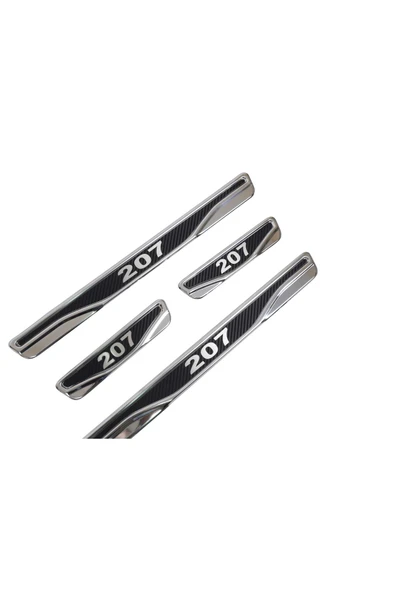 BRSPLAST  Peugeot 207 Uyumlu Kapı Eşiği Karbon Krom 4 Parça - Resim 4