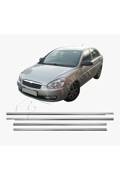 BRSPLAST  Hyundai Accent Era Uyumlu 2005-2011 Krom Cam Çıtası 4 Parça Paslanmaz Çelik ürün görseli 1