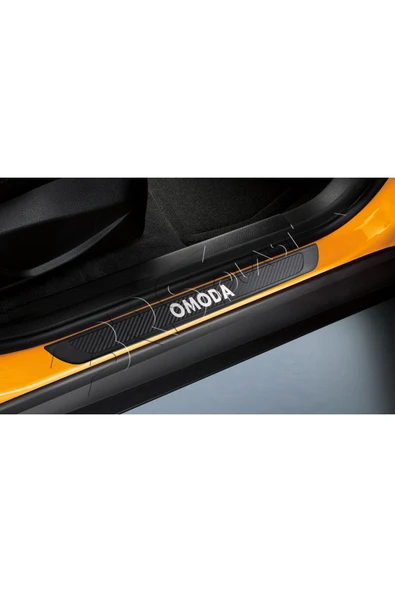 BRSPLAST  Chery Omoda Uyumlu Kapı Eşiği Krom Abs Siyah Karbon Kaplama 4 Parça - Resim 3