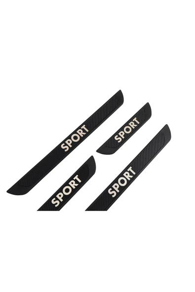 BRSPLAST  Universal Sport Araç Kapı Eşiği Krom Abs Siyah Karbon Kaplama 4 Parça - 4