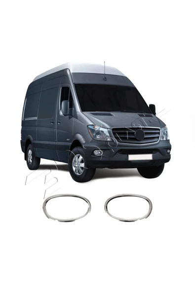 BRSPLAST  Mercedes Sprinter W906 Uyumlu Krom Sis Farı Çerçevesi 2 Parça Paslanmaz Çelik - Resim 2