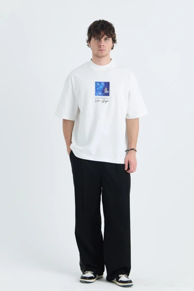 fame-stoned Vincent Van Gogh Baskılı, Nakışlı Unisex %100 Pamuk T-shirt ürün görseli 1