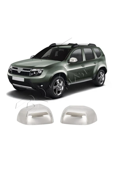 BRSPLAST  Dacia Duster Uyumlu 2010-2012 Krom Ayna Kapağı 2 Parça Paslanmaz Çelik ürün görseli 1