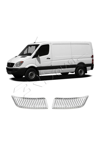 BRSPLAST  Mercedes Sprinter W906 Uyumlu 2006-2018 Kaput Havalandırma 2 Parça Abs Krom Kaplama - Resim 2