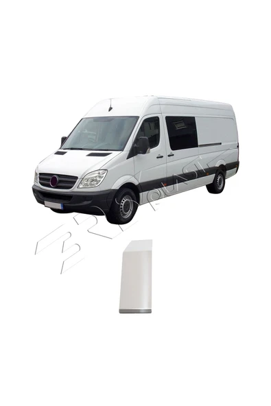 ServetDizaynOto  Mercedes Sprinter W906 Uyumlu 2006-2018 Krom Depo Kapağı Paslanmaz Çelik - Resim 2
