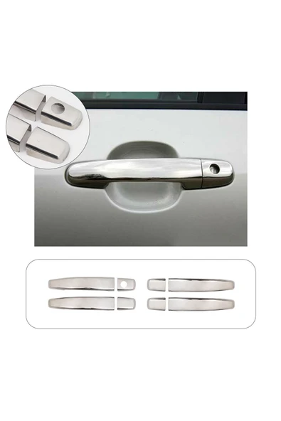 BRSPLAST  Opel Astra J Uyumlu 2010-2015 Krom Kapı Kolu 4 Kapı Paslanmaz Çelik ürün görseli 1