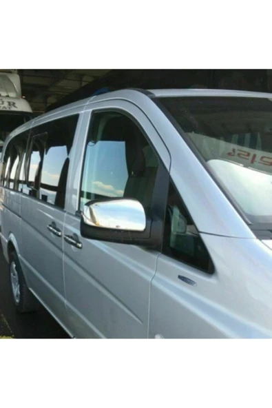 ServetDizaynOto  Mercedes Vito W639 Facelift Uyumlu 2010-2014 Krom Ayna Kapağı 2 Parça Paslanmaz Çelik - Resim 2