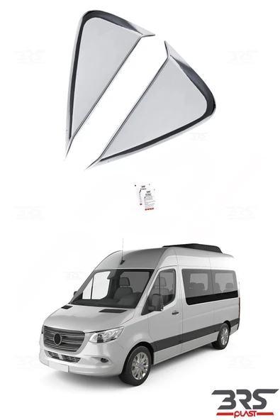 BRSPLAST  Mercedes Sprinter W907 Uyumlu 2018 Ve Üzeri Krom Kelebek Cam Nikelajı 2 Parça - Resim 2