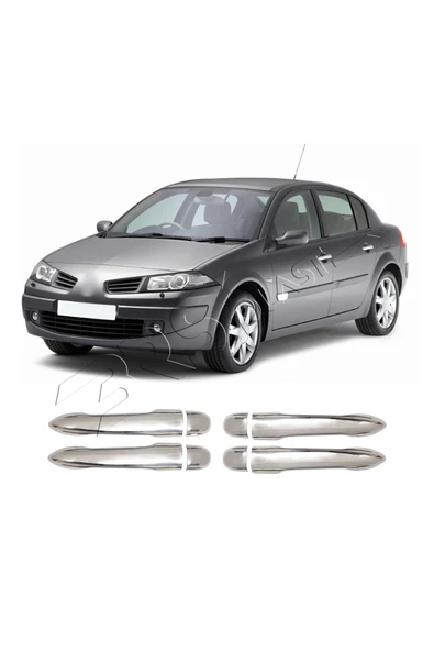 BRSPLAST  Renault Megane 2 Uyumlu 2004-2010 Krom Kapı Kolu 4 Kapı Paslanmaz Çelik