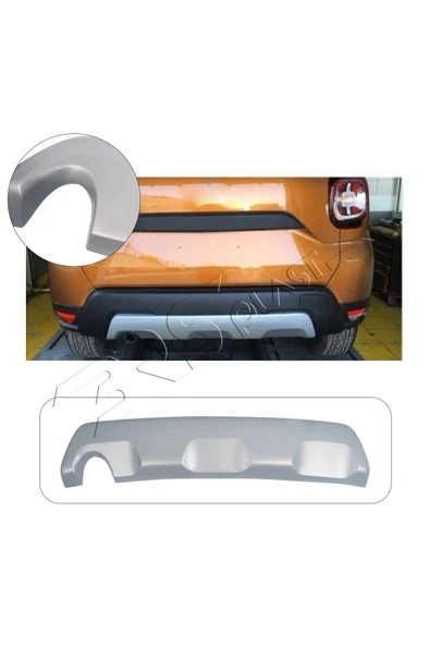BRSPLAST  Dacia Duster Uyumlu 2018-2024 Abs Arka Difüzör Gri ürün görseli 1