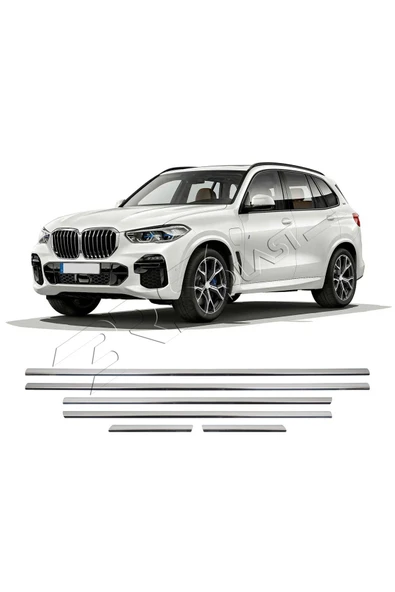 BRSPLAST  Bmw X5 Uyumlu 1999-2006 Krom Cam Çıtası 6 Parça Paslanmaz Çelik ürün görseli 1