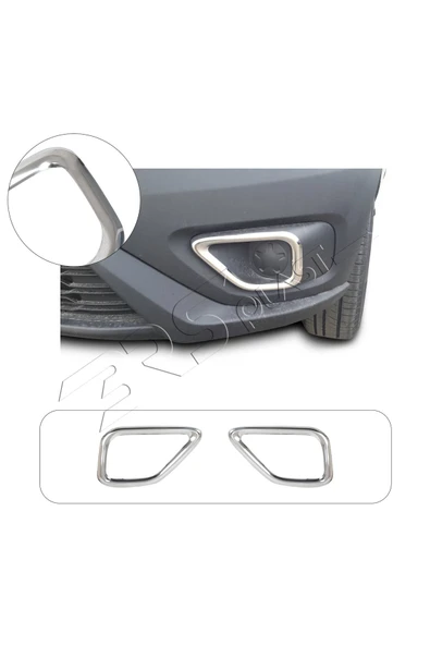 BRSPLAST  Fiat Doblo Facelift Uyumlu 2015-2021 Krom Sis Far Çerçevesi 2 Parça Paslanmaz Çelik ürün görseli 1