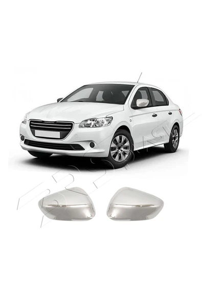 BRSPLAST  Peugeot 301 Uyumlu 2012-2018 Krom Ayna Kapağı 2 Parça Paslanmaz Çelik ürün görseli 1