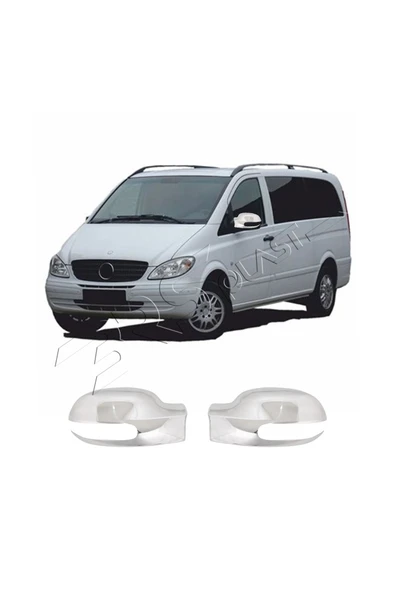 BRSPLAST  Mercedes Vito Viano Uyumlu 2003-2014 Krom Ayna Kapağı 2 Parça Paslanmaz Çelik - Resim 3