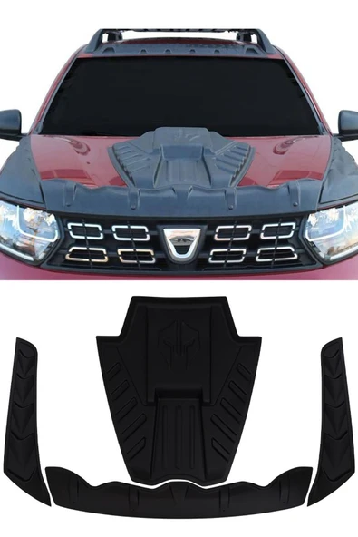 BRSPLAST  Dacia Duster Uyumlu 2018-2024 Ön Kaput Scoop Ve Dragon Set 4 Parça - Resim 2