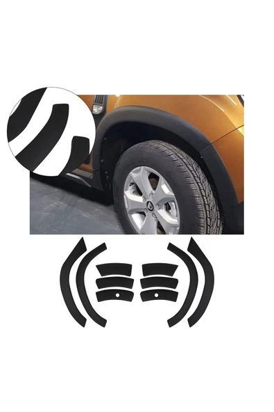 BRSPLAST  Dacia Duster Uyumlu 2018-2024 Abs Düz Çamurluk Set 8 ( 2) Parça ürün görseli 1