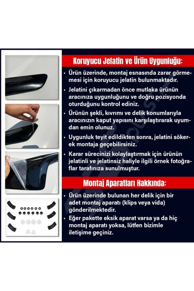 BRSPLAST  Universal Kaput Üstü Havalandırma Izgarası Piano Black 2 Adet - 4