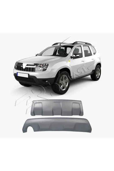 ServetDizaynOto  Dacia Duster Uyumlu 2010-2017 Abs Ön-Arka Difüzör Gri - Resim 2