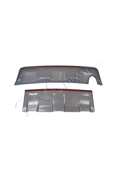 ServetDizaynOto  Dacia Duster Uyumlu 2010-2017 Abs Ön-Arka Difüzör Gri - Resim 4