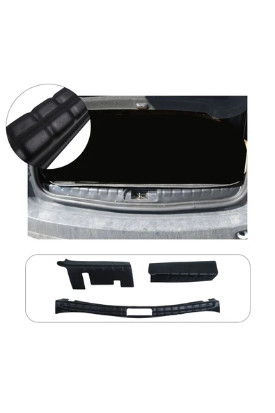 BRSPLAST  Dacia Duster Uyumlu 2010-2017 Abs Bagaj Koruma Eşiği 3 Parça ürün görseli 1