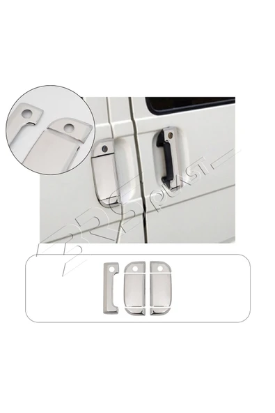 BRSPLAST  Volkswagen Transporter T4 Uyumlu 1990-2003 Krom Kapı Kolu 3 Kapı Paslanmaz Çelik ürün görseli 1