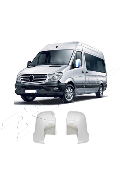 ServetDizaynOto  Mercedes Sprinter W907 Uyumlu 2018 Ve Üzeri Krom Ayna Kapağı 2 Parça Paslanmaz Çelik - Resim 2