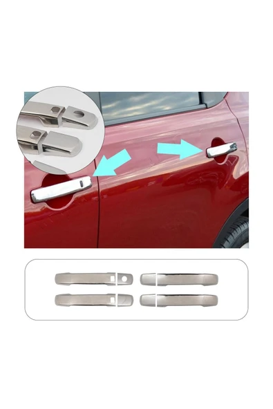 BRSPLAST  Nissan Qashqai Uyumlu 2007-2014 Krom Kapı Kolu 4 Kapı Paslanmaz Çelik ürün görseli 1