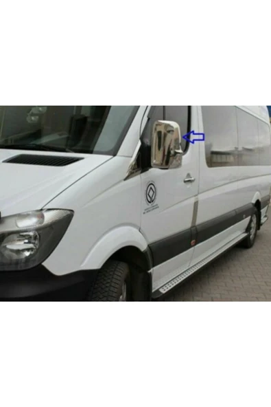 ServetDizaynOto  Mercedes Sprinter W906 Uyumlu 2006-2018 Krom Ayna Kapağı 2 Parça Paslanmaz Çelik - Resim 2