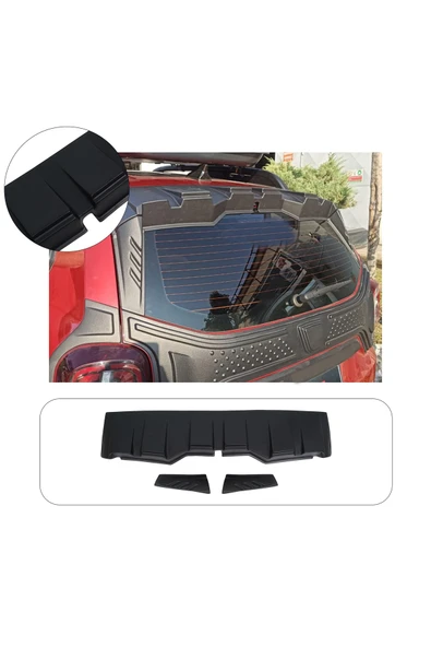 BRSPLAST  Dacia Duster Uyumlu 2018-2024 Abs Arka Cam Üstü Spoiler 3 Parça ürün görseli 1