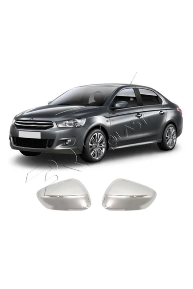 ServetDizaynOto  Citroen C-elysee Uyumlu 2012 Ve Üzeri Ayna Kapağı 2 Parça Paslanmaz Çelik ürün görseli 1