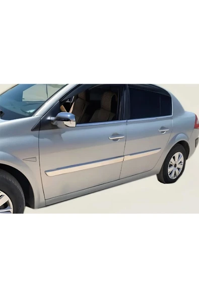 ServetDizaynOto  Renault Megane 2 Uyumlu 2002-2010 Krom Yan Kapı Çıtası 4 Parça Paslanmaz Çelik - Resim 3