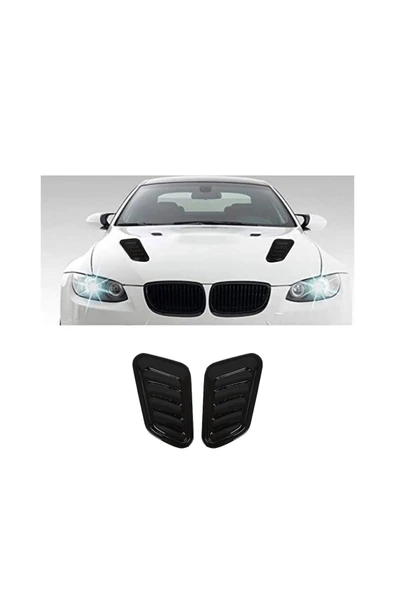 BRSPLAST  Universal Kaput Üstü Havalandırma Izgarası Piano Black 2 Adet - 1
