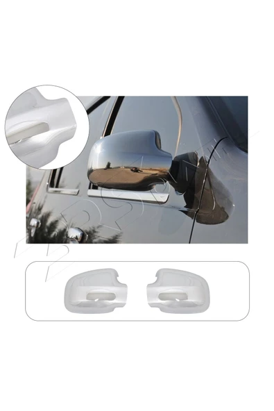ServetDizaynOto  Dacia Sandero Uyumlu 2008-2020 Krom Ayna Kapağı 2 Parça Paslanmaz Çelik ürün görseli 1