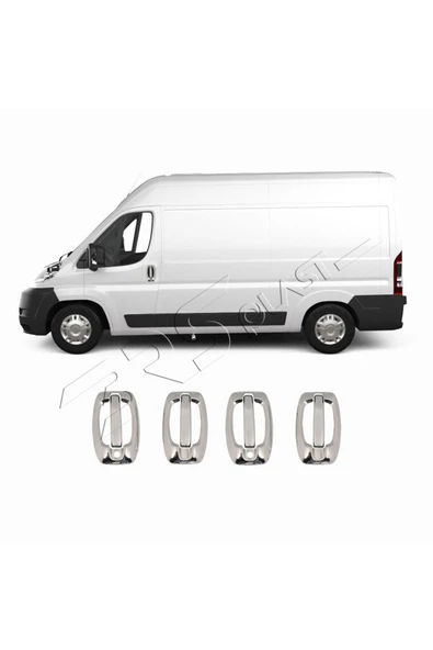 BRSPLAST  Fiat Ducato Uyumlu 2006 Ve Üzeri Krom Kapı Kolu Ve Çerçeve 4 Kapı Paslanmaz Çelik - Resim 3