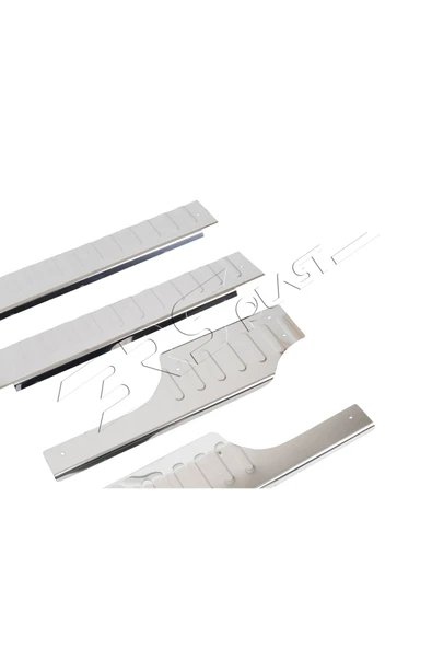 BRSPLAST  Fiat Fiorino Uyumlu 2007 Ve Üzeri Krom Iç Kapı Eşiği 4 Parça Paslanmaz Çelik - Resim 2