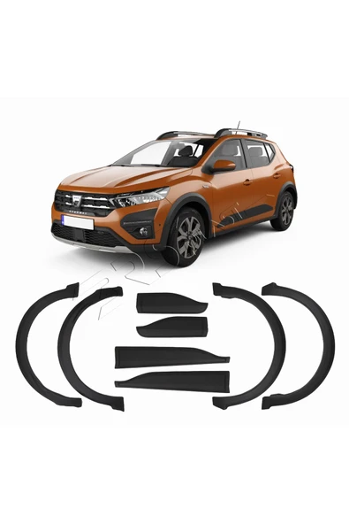 BRSPLAST  Dacia Sandero Uyumlu 2021 Ve Üzeri Dodik Set 8 Parça - Resim 3