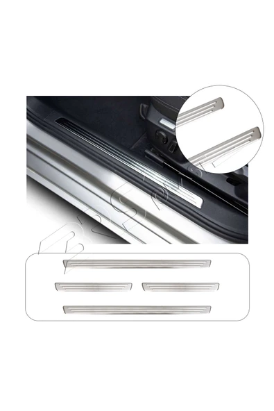 ServetDizaynOto  Volkswagen Passat B8 Uyumlu 2015-2019 Krom Kapı Eşiği 4 Parça Paslanmaz Çelik ürün görseli 1