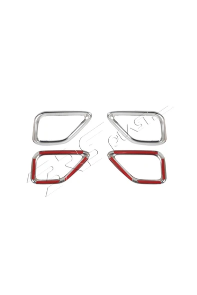 BRSPLAST  Fiat Doblo Facelift Uyumlu 2015-2021 Krom Sis Far Çerçevesi 2 Parça Paslanmaz Çelik - Resim 7