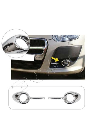 BRSPLAST  Fiat Doblo Uyumlu 2010-2014 Krom Sis Çerçevesi 2 Parça Paslanmaz Çelik