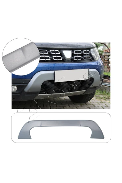 ServetDizaynOto  Dacia Duster Uyumlu 2018-2024 Abs Ön Tampon Plaka Altı U Difüzör Mat Gri ürün görseli 1