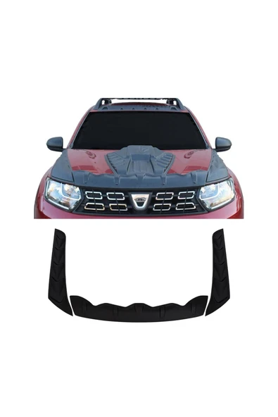 BRSPLAST  Dacia Duster Uyumlu 2018-2024 Abs Dragon Pack Kaput Koruma 3 Parça ürün görseli 1