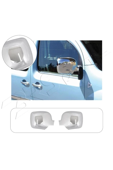 BRSPLAST  Renault Kangoo Uyumlu 2008-2013 Ayna Kapağı 2 Parça Abs Krom Kaplama ürün görseli 1