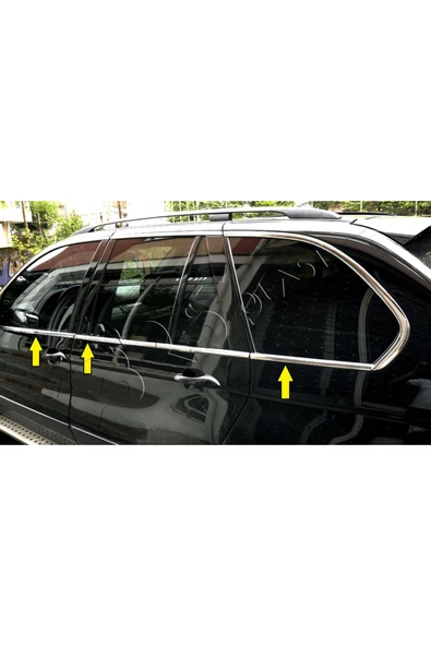 BRSPLAST  Bmw X5 Uyumlu 1999-2006 Krom Cam Çıtası 6 Parça Paslanmaz Çelik - Resim 3