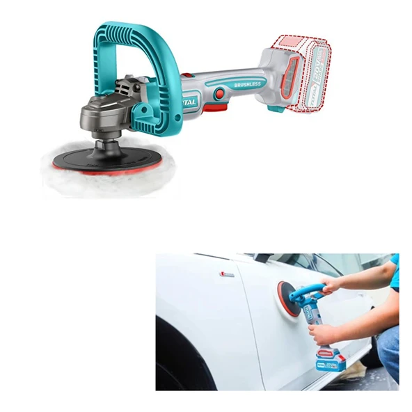 Total 4'lü Set 20 V 4.0 Ah Batarya Polisaj Makine Vidalama Somun Sökme Sıcak Hava Tabanca El Feneri - Resim 6