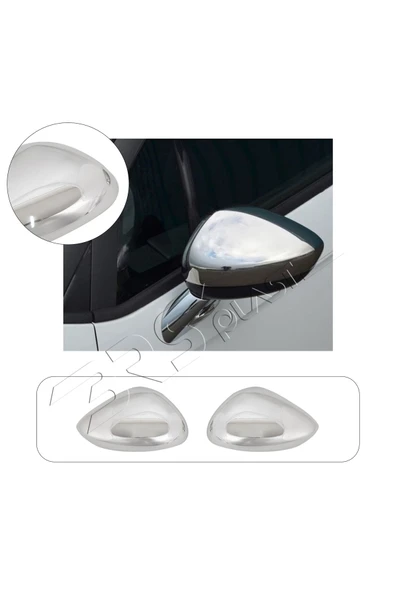 ServetDizaynOto  Citroen C3 Uyumlu 2009-2016 Krom Ayna Kapağı 2 Parça Paslanmaz Çelik - Resim 3