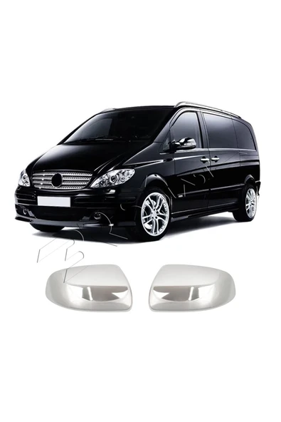 ServetDizaynOto  Mercedes Vito W639 Facelift Uyumlu 2010-2014 Krom Ayna Kapağı 2 Parça Paslanmaz Çelik ürün görseli 1