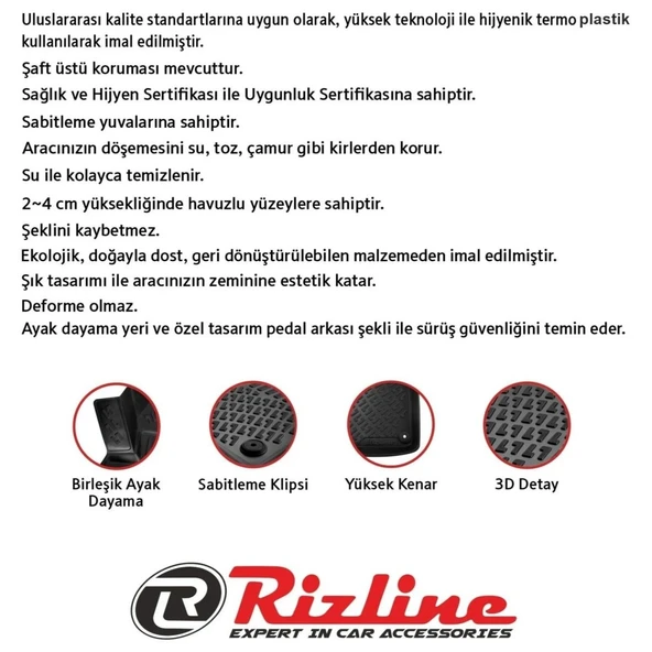 Chery Tiggo 8 Pro 2020 Sonrası 7 Koltuklu | Avantgarde 3D Araca Özel Havuzlu Paspas Bmy - 5