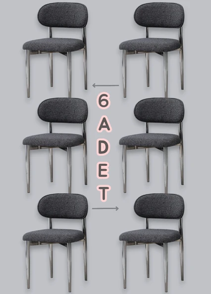 POLO SANDALYE ANTRASİT (6 ADET) - 1