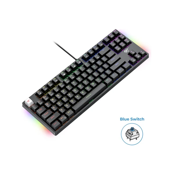Havit Gamenote KB890L Arkadan Aydınlatmalı Gaming Türkçe Q Klavye Blue Switch - 4
